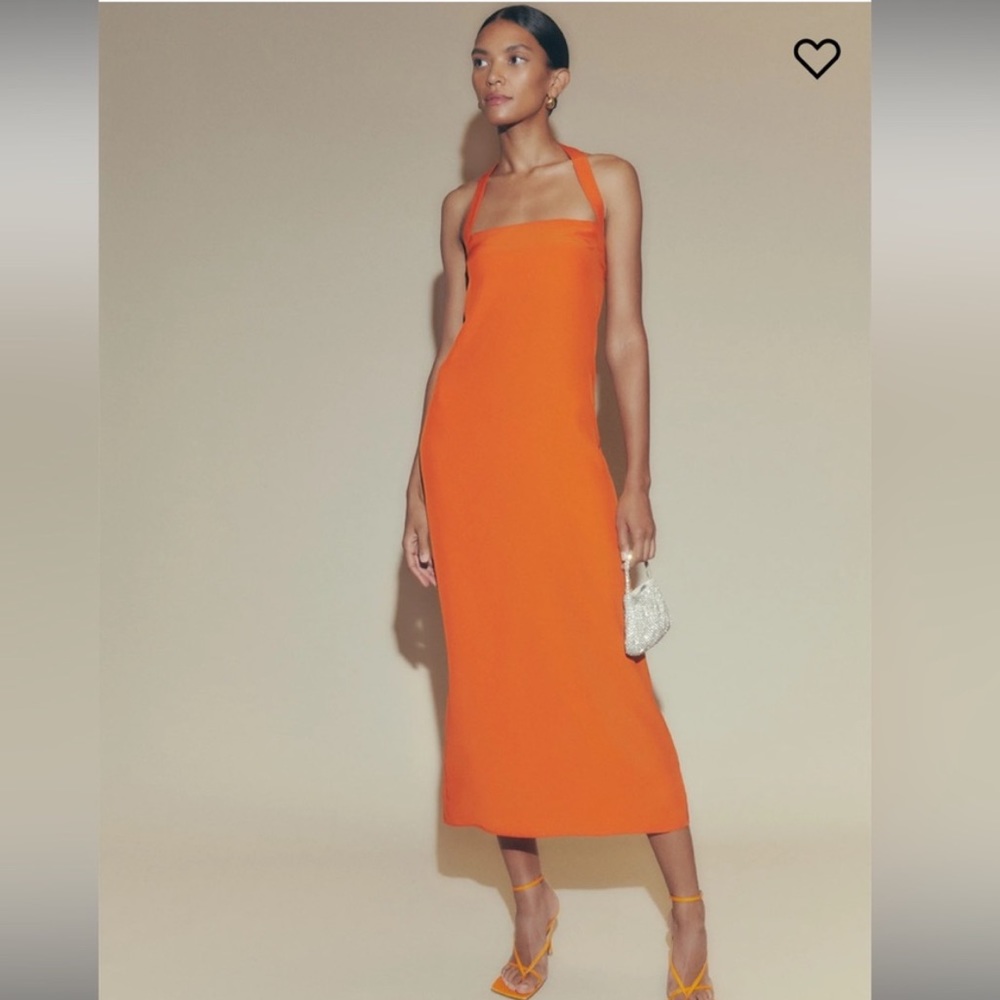 COPY - NWT - Reformation Alli Silk Dress - Citrus color - Size 6